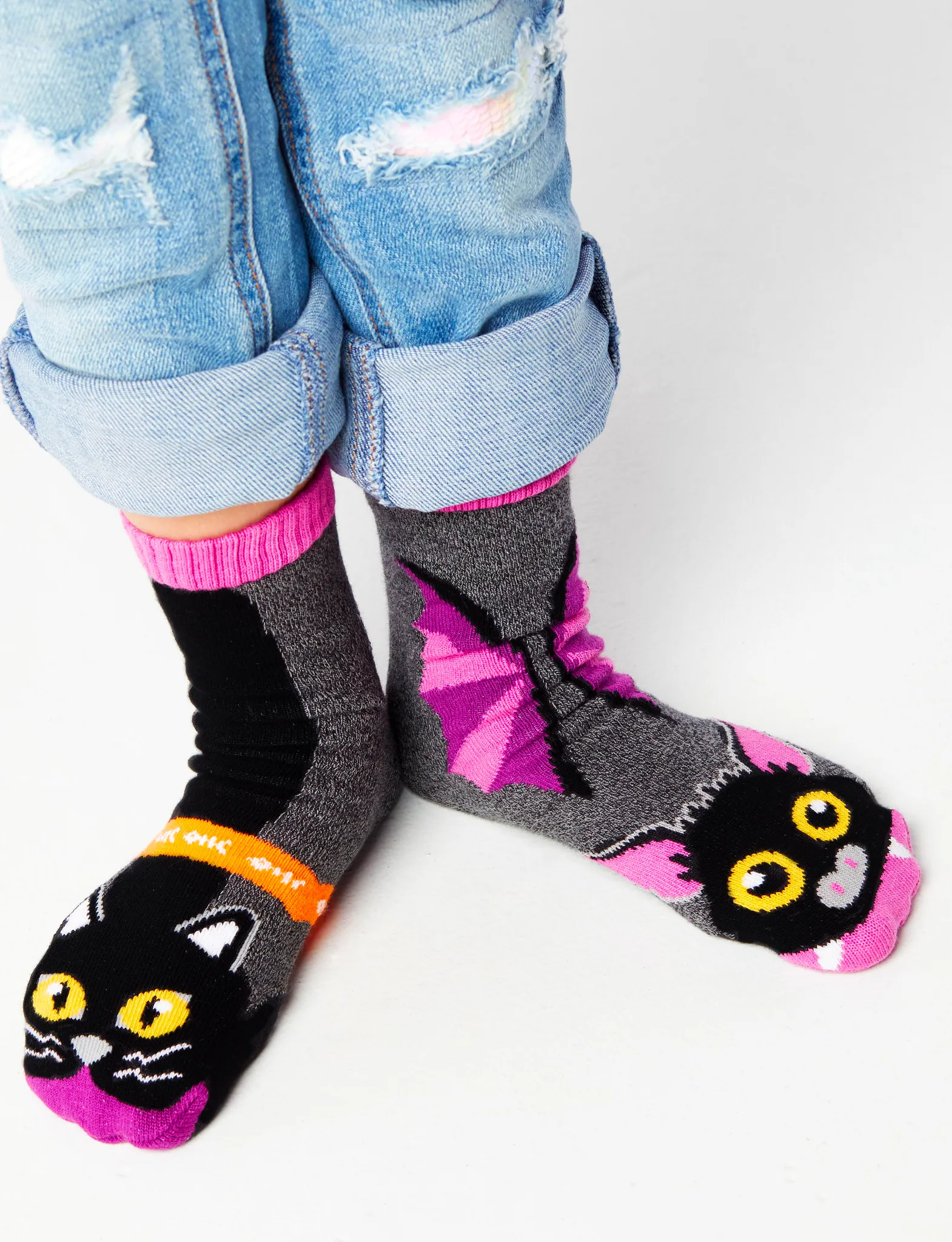 BAT & BLACK CAT MATCHY MISMATCHY SOCKS SET by Pals Socks