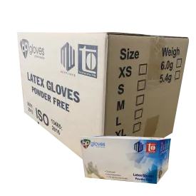 BP Latex Gloves, Powder-Free, size XS, CASE (Pk: 100 pcs/box, 10 boxes/case)