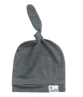Copper Pearl - Newborn Top Knot Hat in Slate