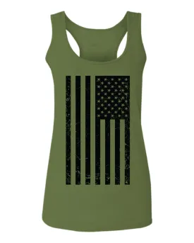 Distressed American USA United States of America Military Marine us Navy Army Big Flag  women's Tank Top sleeveless Racerback