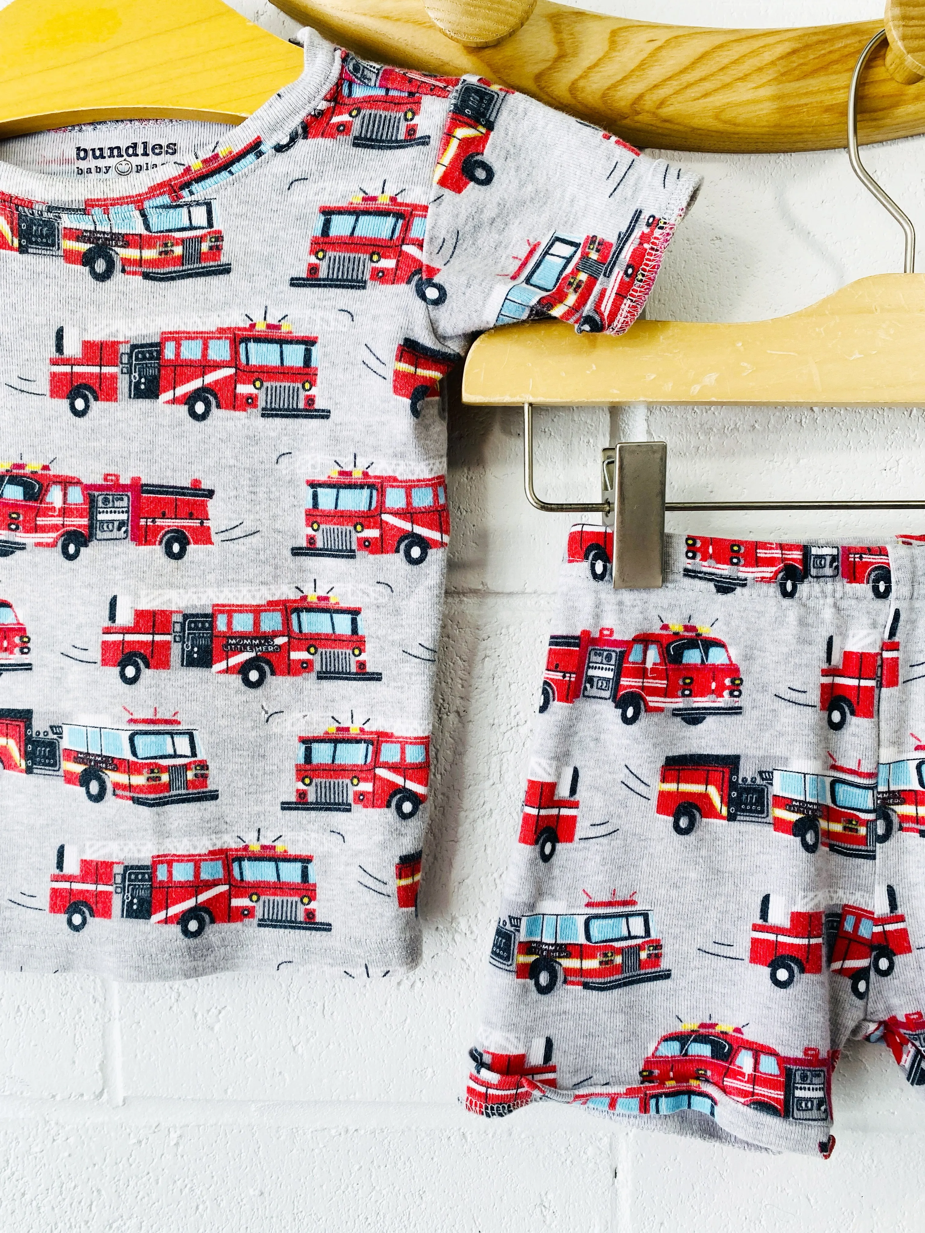 Firetrucks Shorty Pajamas, 2 years