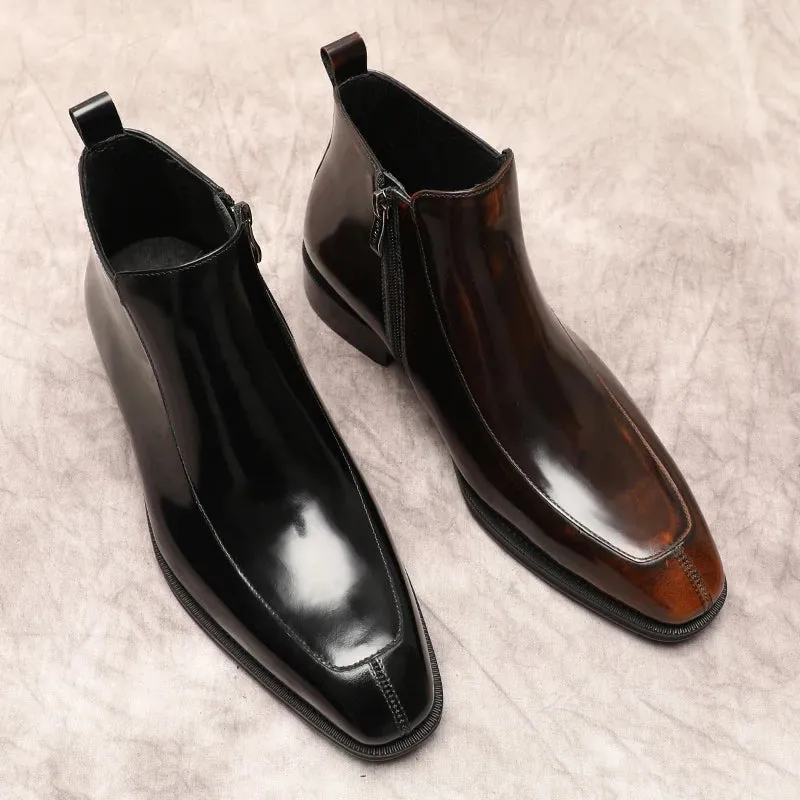 Funki Buys | Boots | Men's Genuine Leather Formal Ankle Boots