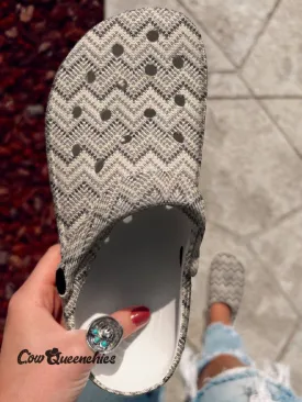 Geometric Ethnic Print Clogs
