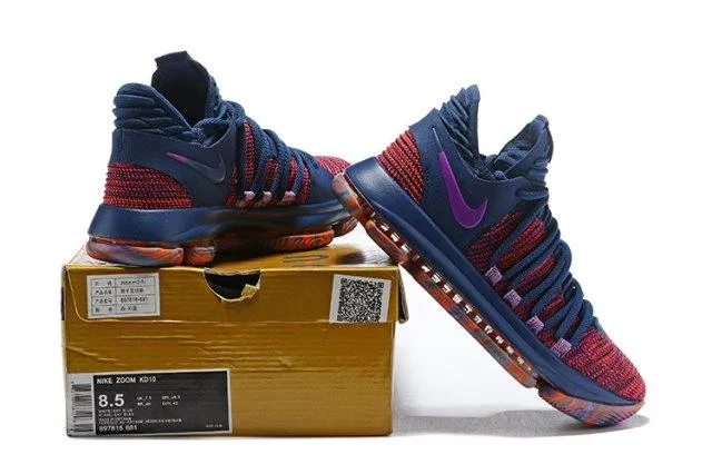 N KD 10 All-Star Santa Monica Ocean Fog Fuchsia Blast Hyper Crimson Men's Basketball Kevin Durant Sneakers