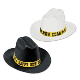 New Year's Eve Western Nights Cowboy Hats assorted black & white (25 per Case)
