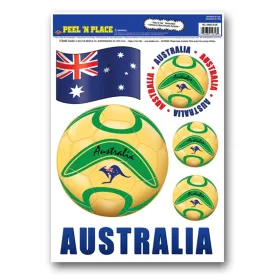 Soccer Party Peel 'N Place Clings - Australia (6 per Package)