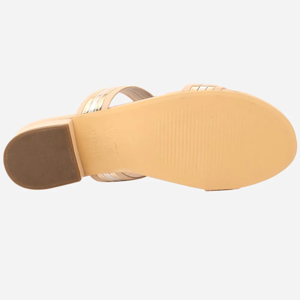 Womens "HADIA" Stylish Block Heeled Slip-On Shoes